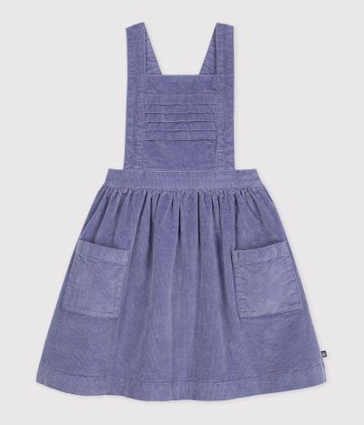 Robe salopette enfant en velours uni