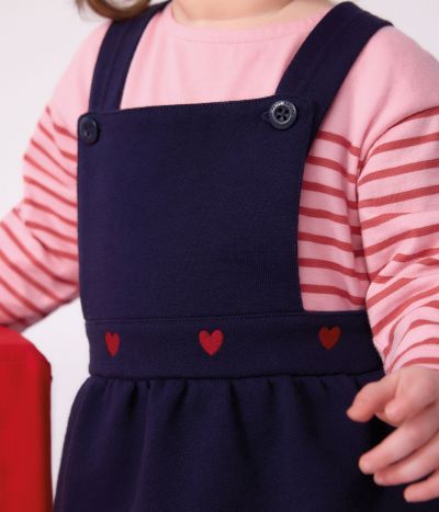 Robe bébé en coton sans manches et broderies cœurs