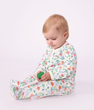 Pyjama bébé en molleton imprimé champignons