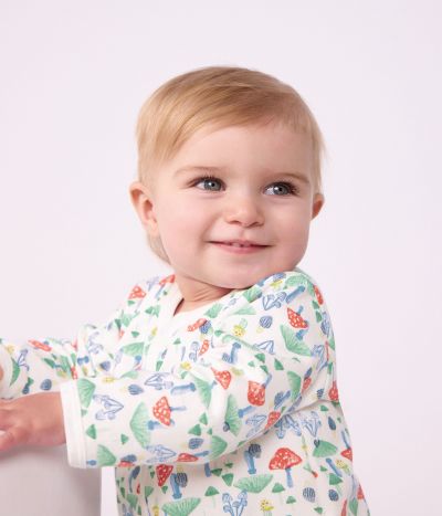 Pyjama bébé en molleton imprimé champignons
