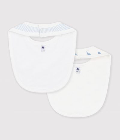 Lot de bavoirs bébé en coton imprimé baleine