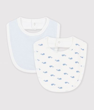 Lot de bavoirs bébé en coton imprimé baleine