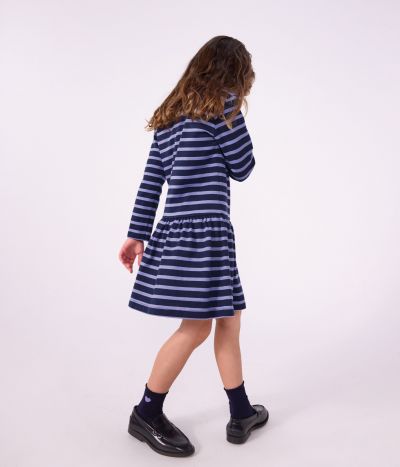 Robe enfant en coton manches longues à rayures