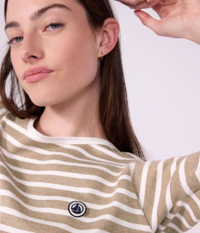 Marinière femme en coton manches longues