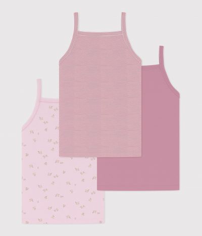 Lot de débardeurs enfant en coton à fleurs