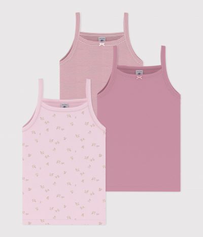 Lot de débardeurs enfant en coton à fleurs