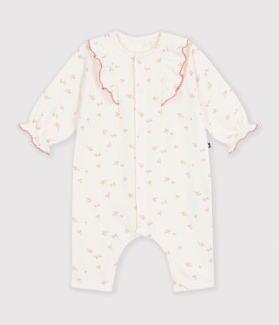 Combinaison bébé en coton à volants imprimée à fleurs