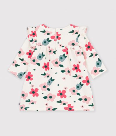Robe bébé en coton manches longues imprimée à fleurs