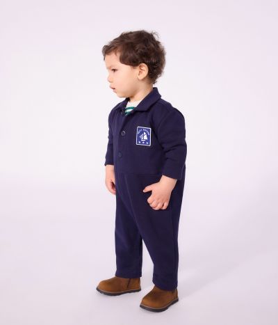 Combinaison longue bébé en coton uni