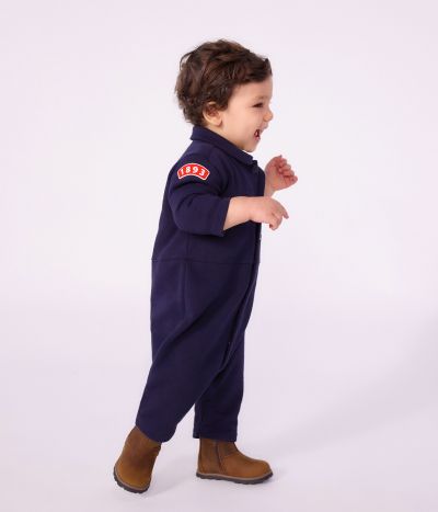 Combinaison longue bébé en coton uni