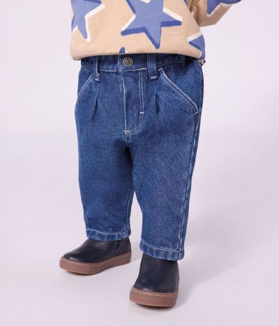 Pantalon bébé en denim uni