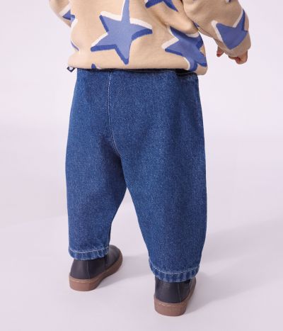 Pantalon bébé en denim uni