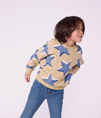 Sweatshirt enfant en coton imprimé étoiles