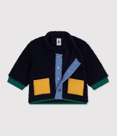 Manteau bébé ouatiné en sherpa unie