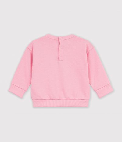 Sweatshirt bébé en coton uni et son logo imprimé