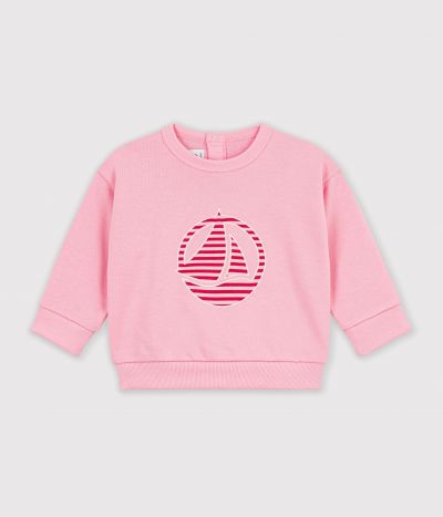 Sweatshirt bébé en coton uni et son logo imprimé