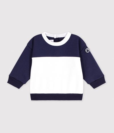 Sweatshirt bébé en coton colorblock