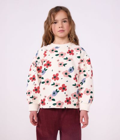 Sweatshirt enfant en coton imprimé fleurs