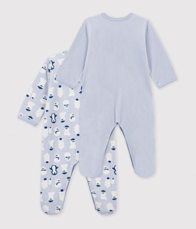 Lot de pyjamas bébé en velours imprimé