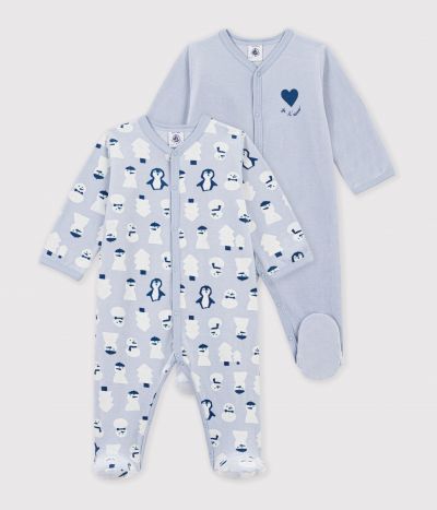 Lot de pyjamas bébé en velours imprimé