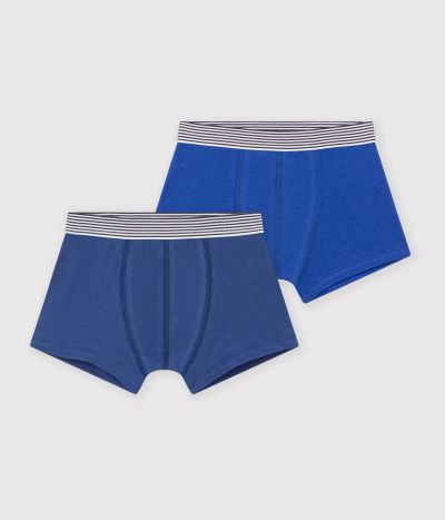 Lot de boxers enfant en coton et élasthanne uni