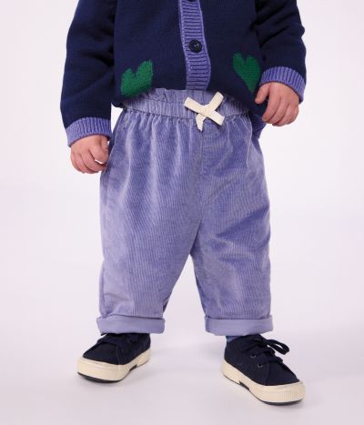 Pantalon bébé en velours uni