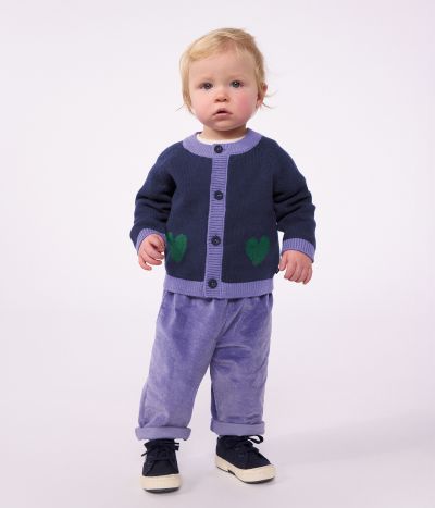 Pantalon bébé en velours uni