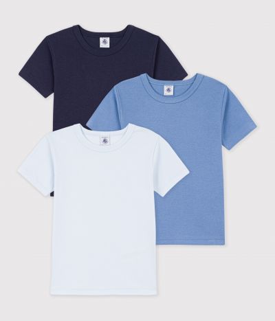 Lot de tee-shirts enfant en coton manches courtes unis