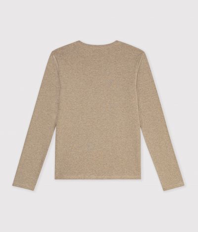 Tee-shirt femme en coton manches longue uni