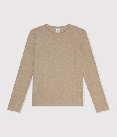 Tee-shirt femme en coton manches longue uni