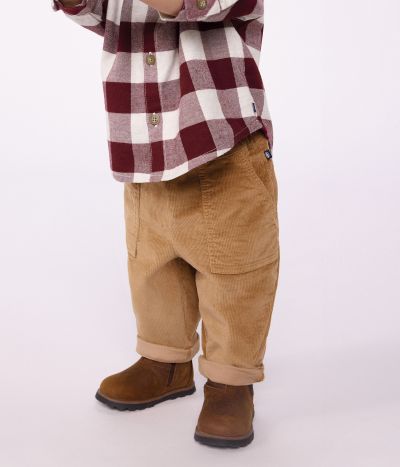 Pantalon bébé en velours uni