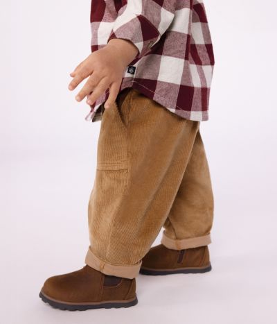 Pantalon bébé en velours uni