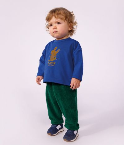 Pantalon bébé en velours uni