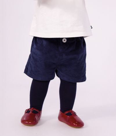 Short bébé en velours uni