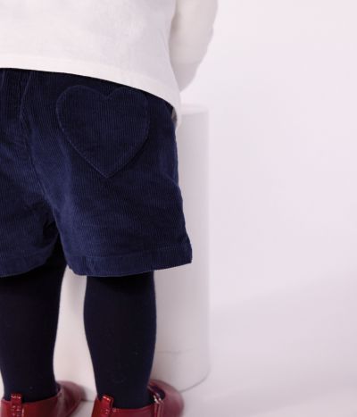 Short bébé en velours uni
