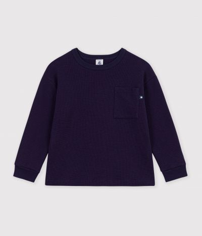 Tee-shirt enfant manches longues en coton uni