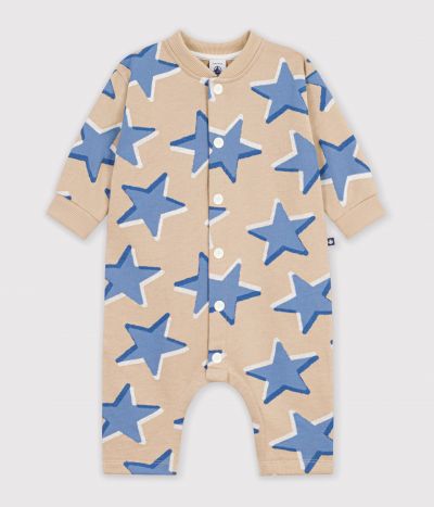 Combinaison longue bébé en coton imprimé étoiles