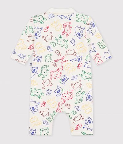 Combinaison longue bébé en coton imprimé animaux