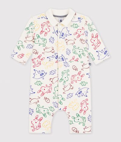 Combinaison longue bébé en coton imprimé animaux