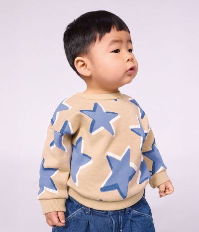 Sweatshirt bébé en coton imprimé cœurs
