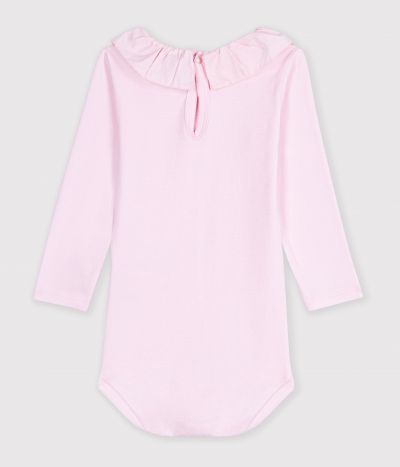 Body bébé en coton uni à col