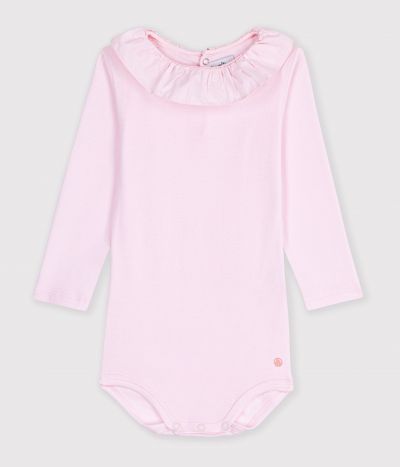 Body bébé en coton uni à col