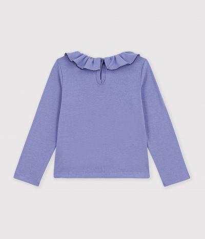 Tee-shirt à col enfant manches longues uni