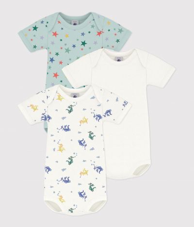 Lot de bodies manches courtes en coton imprimé dragons bébé