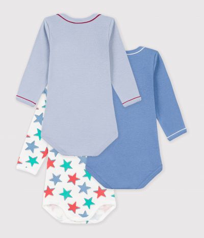 Lot de bodies manches longues en coton imprimé étoiles bébé