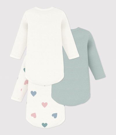Lot de bodies manches longues en coton imprimé à fleurs bébé
