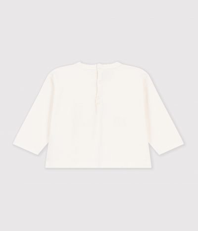 Tee-shirt bébé en coton manches longues uni à motif