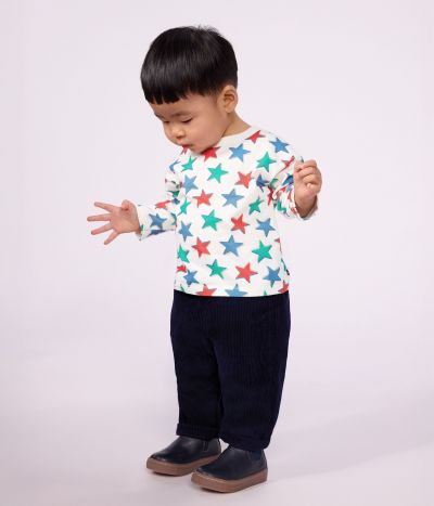Tee-shirt bébé en coton manches longues imprimé étoiles