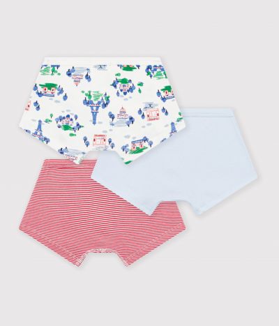 Lot de boxers ceinture colletée enfant en coton imprimé