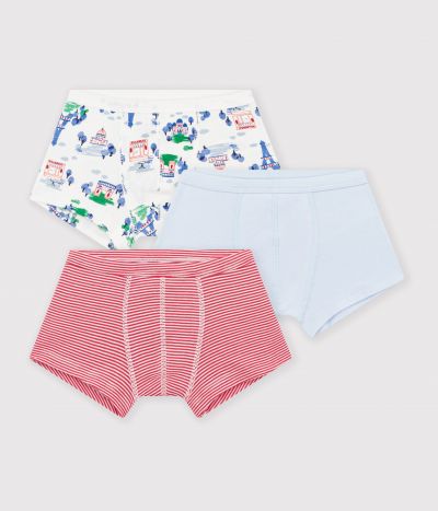 Lot de boxers ceinture colletée enfant en coton imprimé